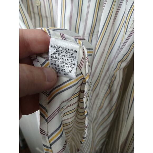Sears Roebuck Men's 2X* Vintage Button Striped Shirt 17 34/35 Single Needle - Picture 10 of 14